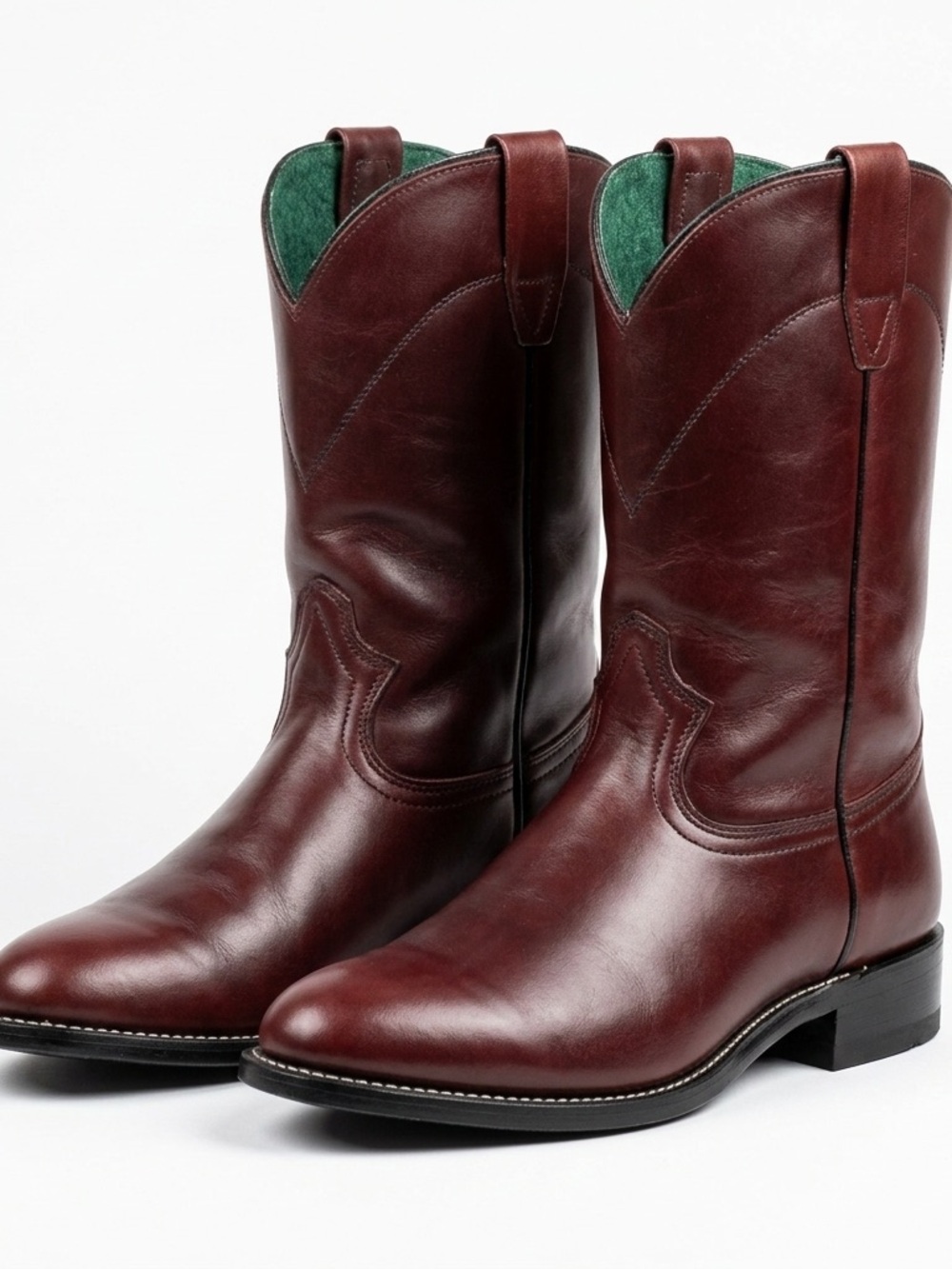 Northlake Mens 12 M Burgundy Leather Roper Boots Oil Resistant Vintage